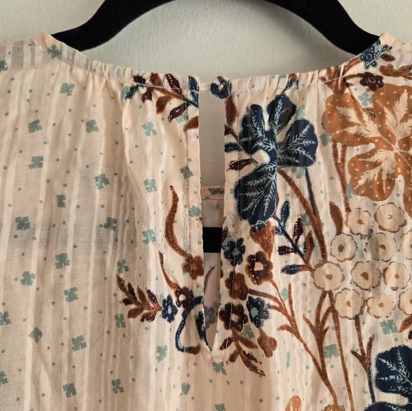 Ulla Johnson Etta Floral Ruffle Sleeve Midi Dress Boho Swing Prairie Dress - Picture 13 of 13